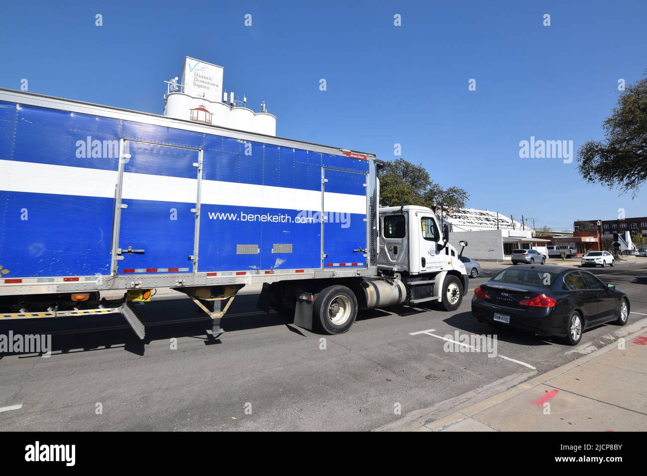 Ben E. Kieth beer distributor semitruck driving in downtown Carrollton Texas Stock Photo Alamy