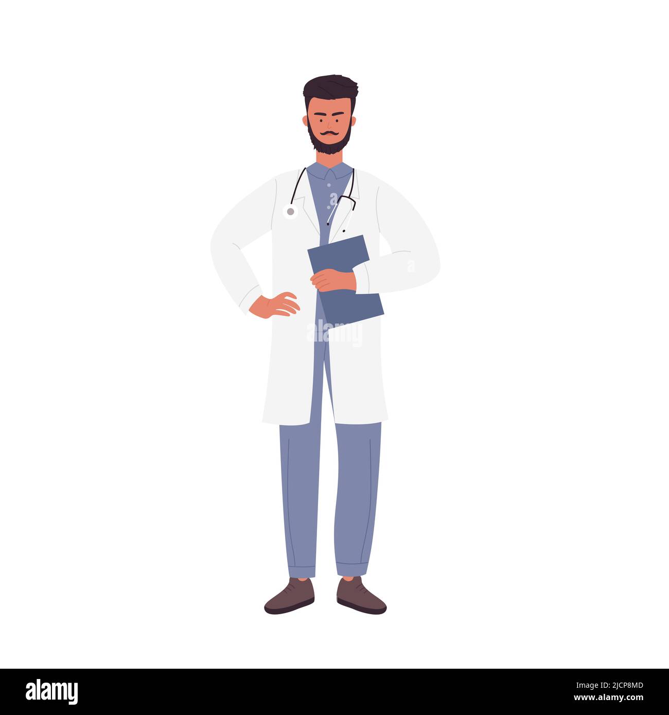 Male doctor holding clipboard. Hospital surgeon, medic clinical worker ...