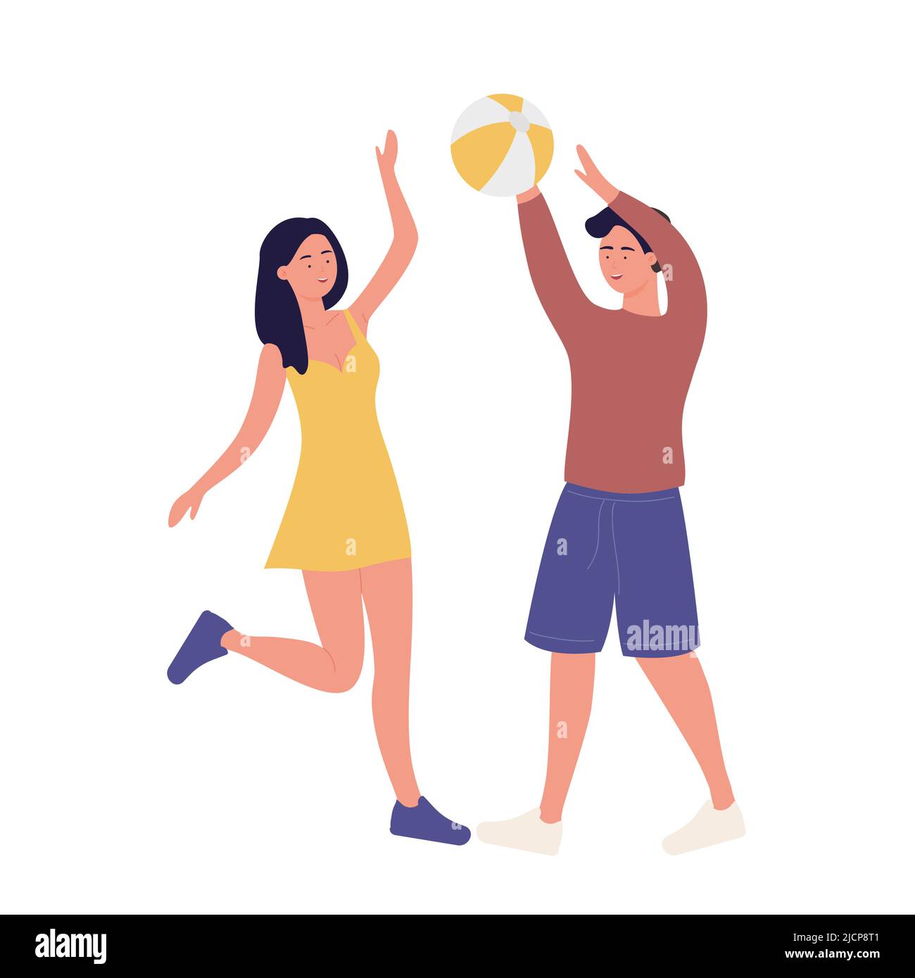 Cartoon Volleyball Game