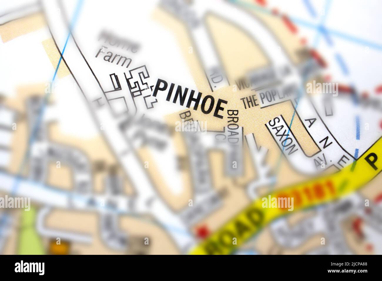 Pinhoe district Exeter City, Devon, United Kingdom colour atlas map