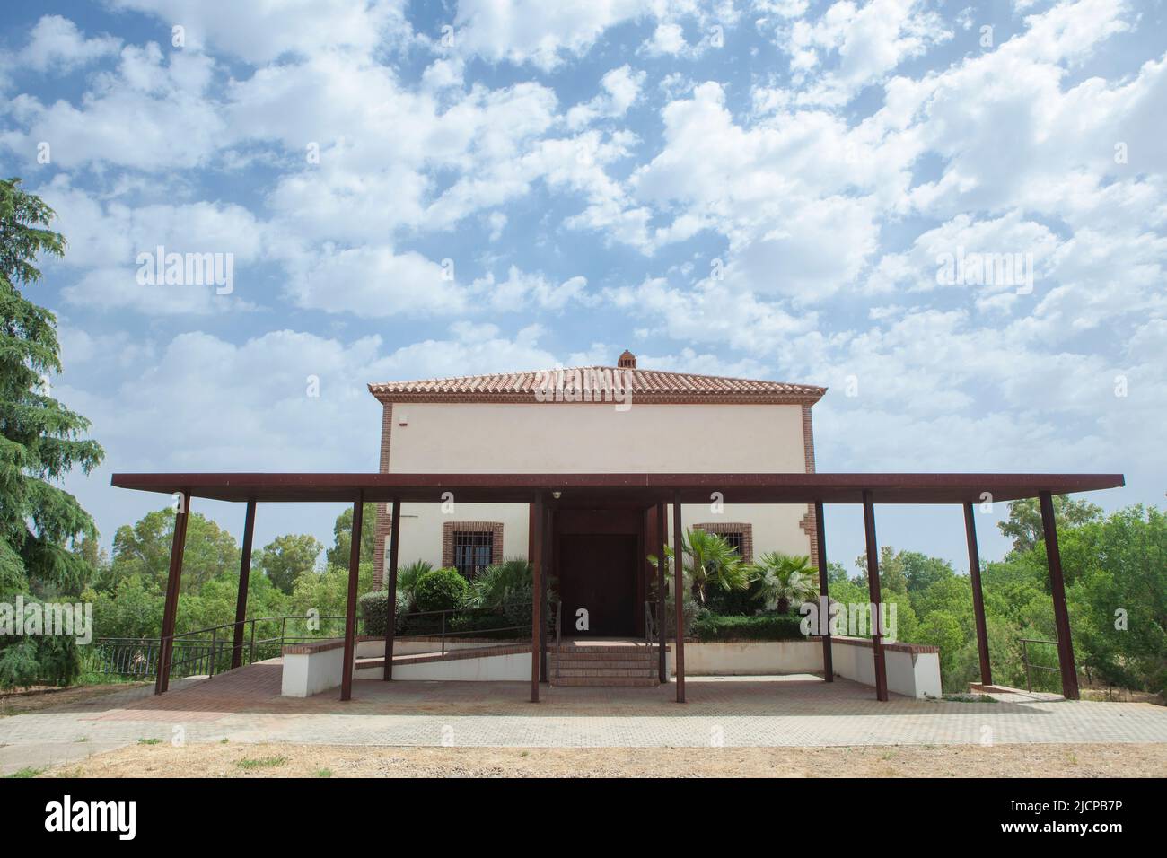 Fabrica de la Luz building, former Power Supply Plant now hosting El Berrocal Visitors Center, Merida, Spain Stock Photo