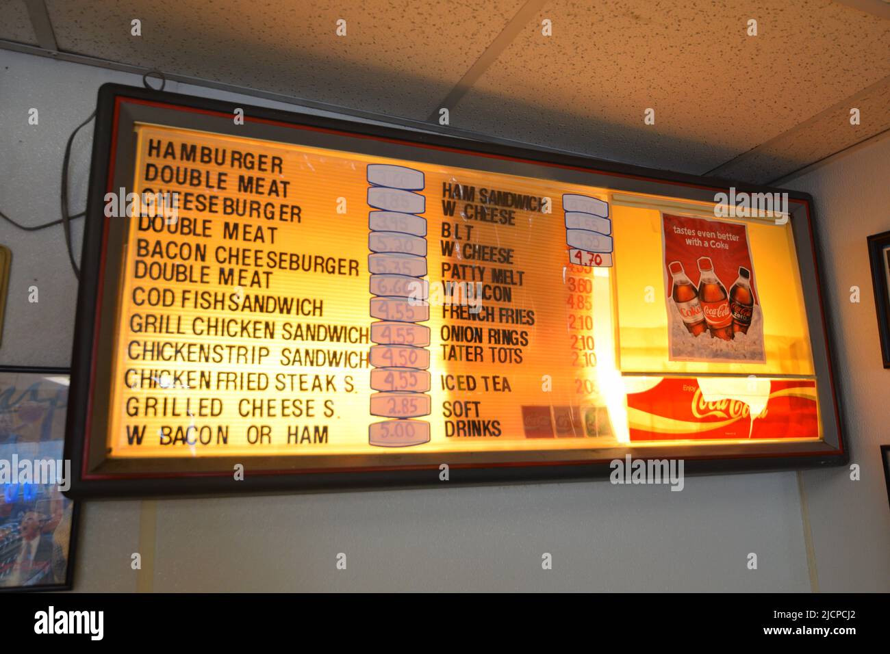 Interior of the Record Grill, a small hole in the wall restaurant, in