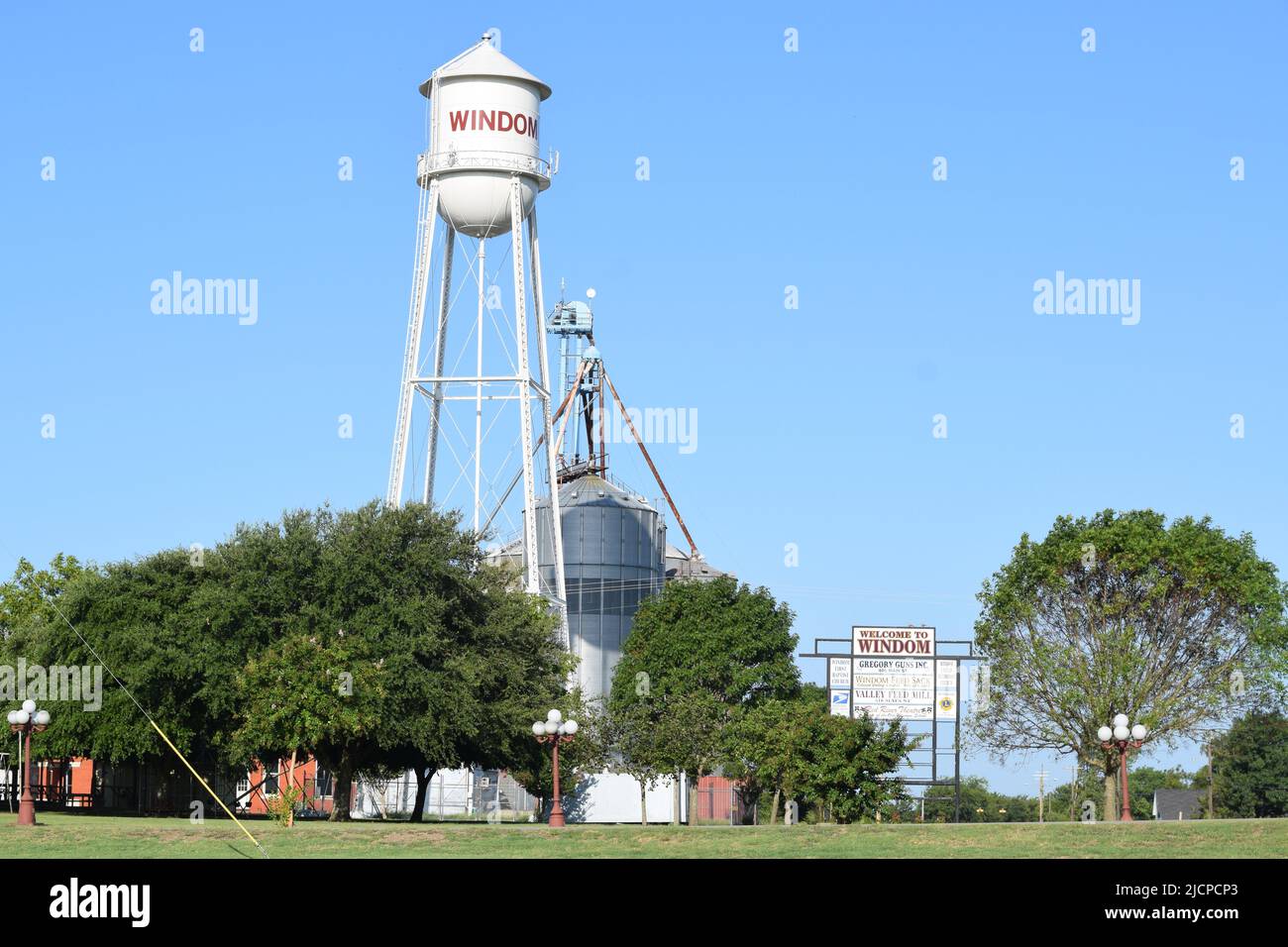 Water tower in downtown Windom Texas Stock Photo Alamy