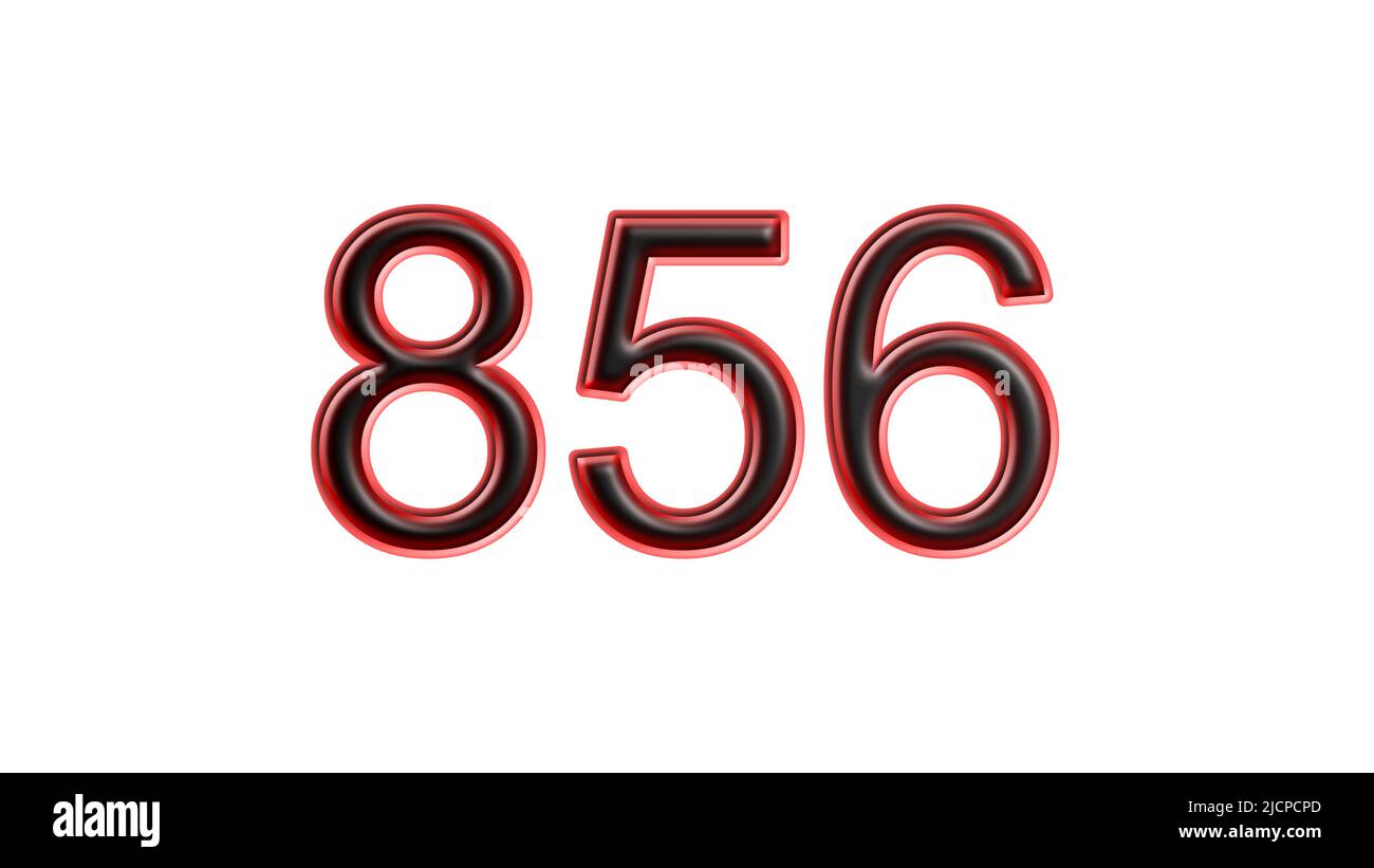 red 856 number 3d effect white background Stock Photo Alamy