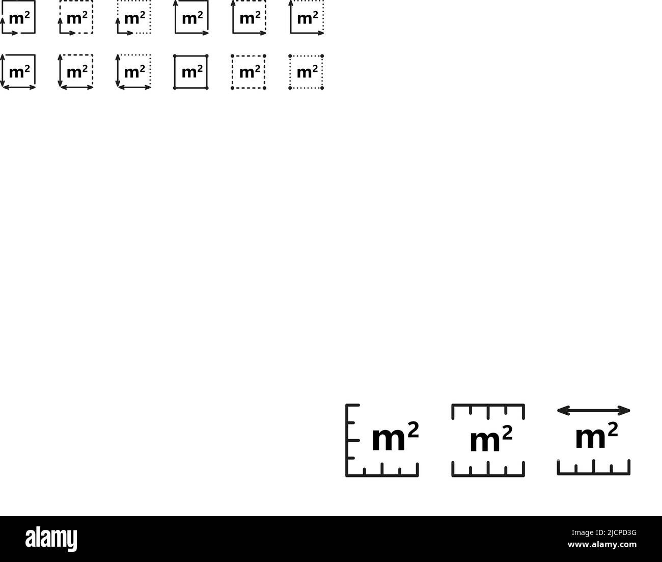 Square Meter icon. M2 sign. Flat area in square metres . Measuring land