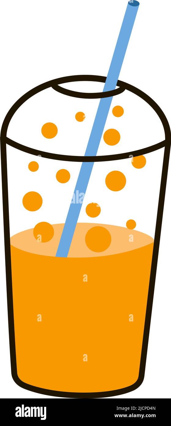 Plastic cup for cocktail and juice with cap Stock Vector