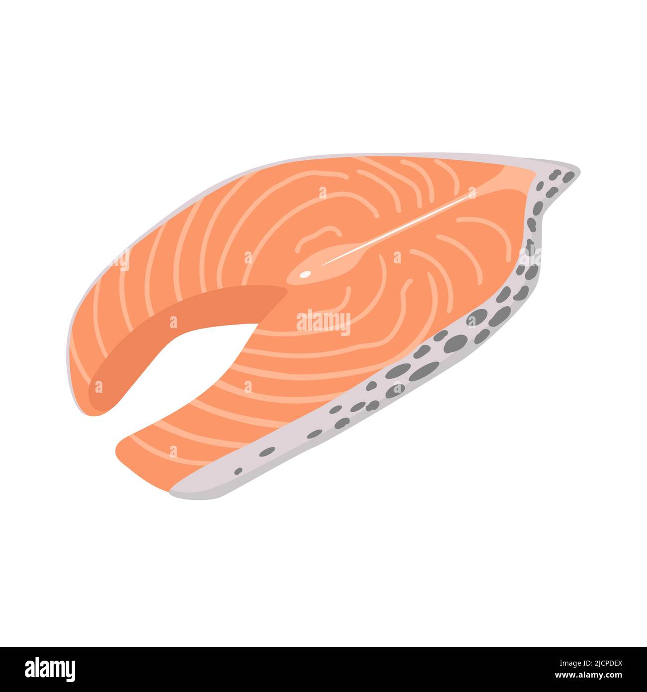 Salmon steak isolated vector Piece fillet red ocean useful fish Stock ...