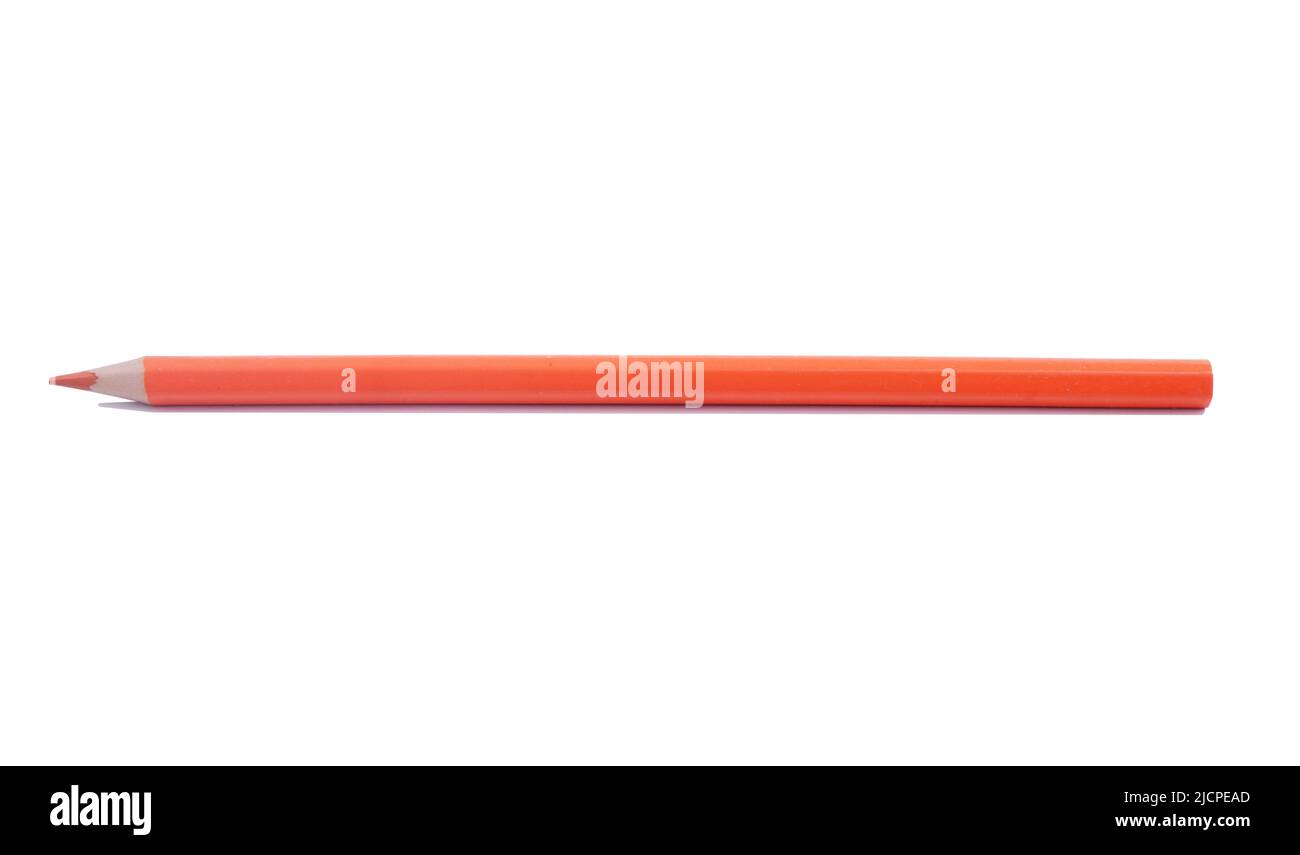 orange pencil isolated on a white background Stock Photo - Alamy