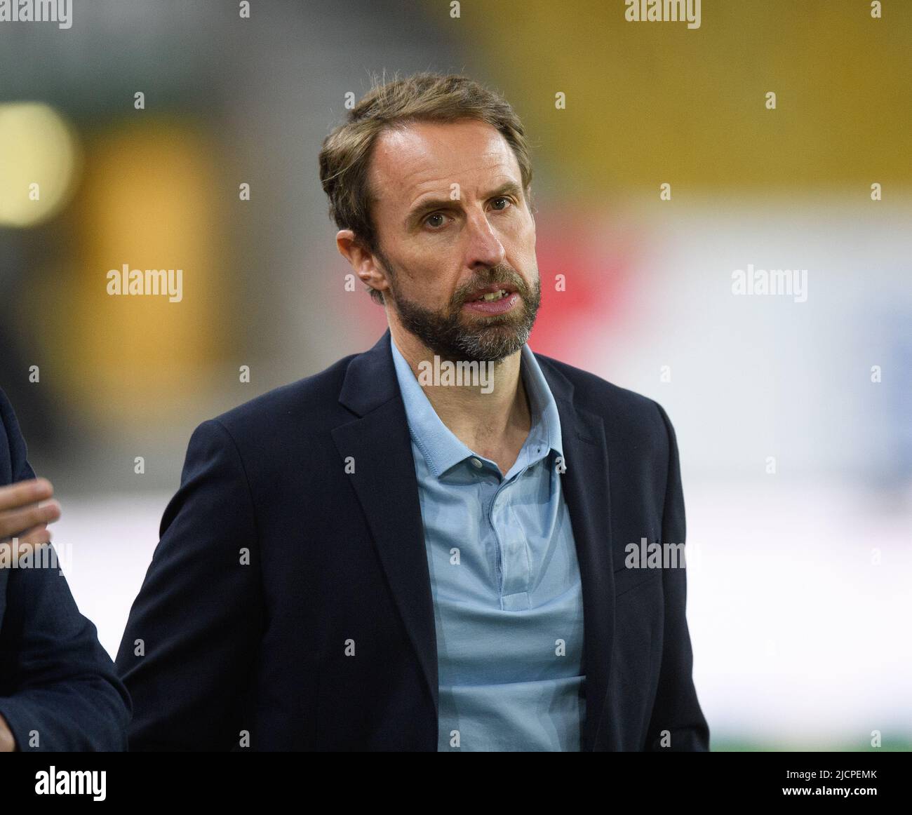 14 Jun 2022 - England v Hungary - UEFA Nations League - Group 3 - Molineux Stadium  England Manager Gareth Southgate after the 0-4 defeat to Hungary in the UEFA Nations League. Picture Credit : © Mark Pain / Alamy Live News Stock Photo