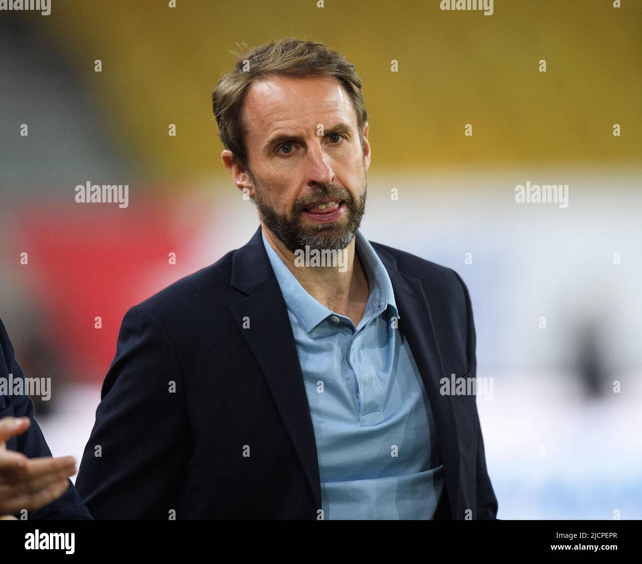 14 Jun 2022 - England v Hungary - UEFA Nations League - Group 3 - Molineux Stadium  England Manager Gareth Southgate after the 0-4 defeat to Hungary in the UEFA Nations League. Picture Credit : © Mark Pain / Alamy Live News Stock Photo