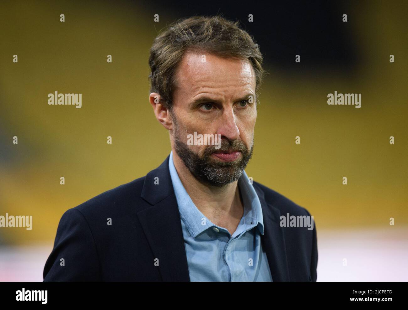 14 Jun 2022 - England v Hungary - UEFA Nations League - Group 3 - Molineux Stadium  England Manager Gareth Southgate after the 0-4 defeat to Hungary in the UEFA Nations League. Picture Credit : © Mark Pain / Alamy Live News Stock Photo