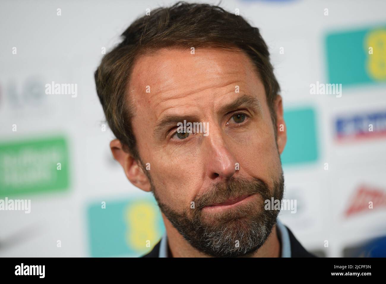 14 Jun 2022 - England v Hungary - UEFA Nations League - Group 3 - Molineux Stadium  England Manager Gareth Southgate after the 0-4 defeat to Hungary in the UEFA Nations League. Picture Credit : © Mark Pain / Alamy Live News Stock Photo