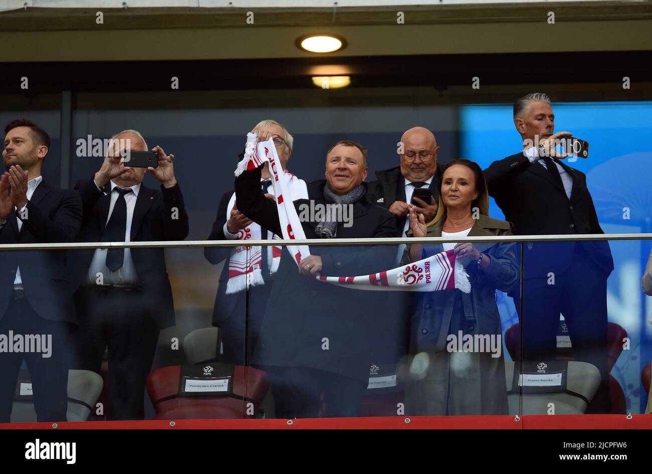 WARSAW, POLAND - JUNE 14, 2022: UEFA Nations League 2023 Poland - Belgium game o/p: Stock Photo