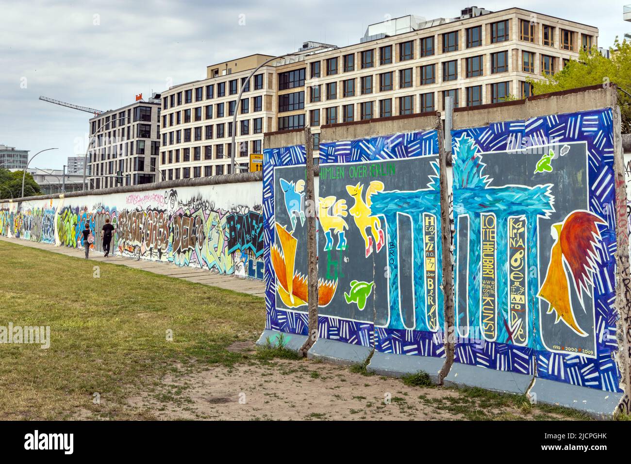 The Berlin East Side Gallery, street art and murals on the Berlin Wall, Berlin, Germany, Europe Stock Photo