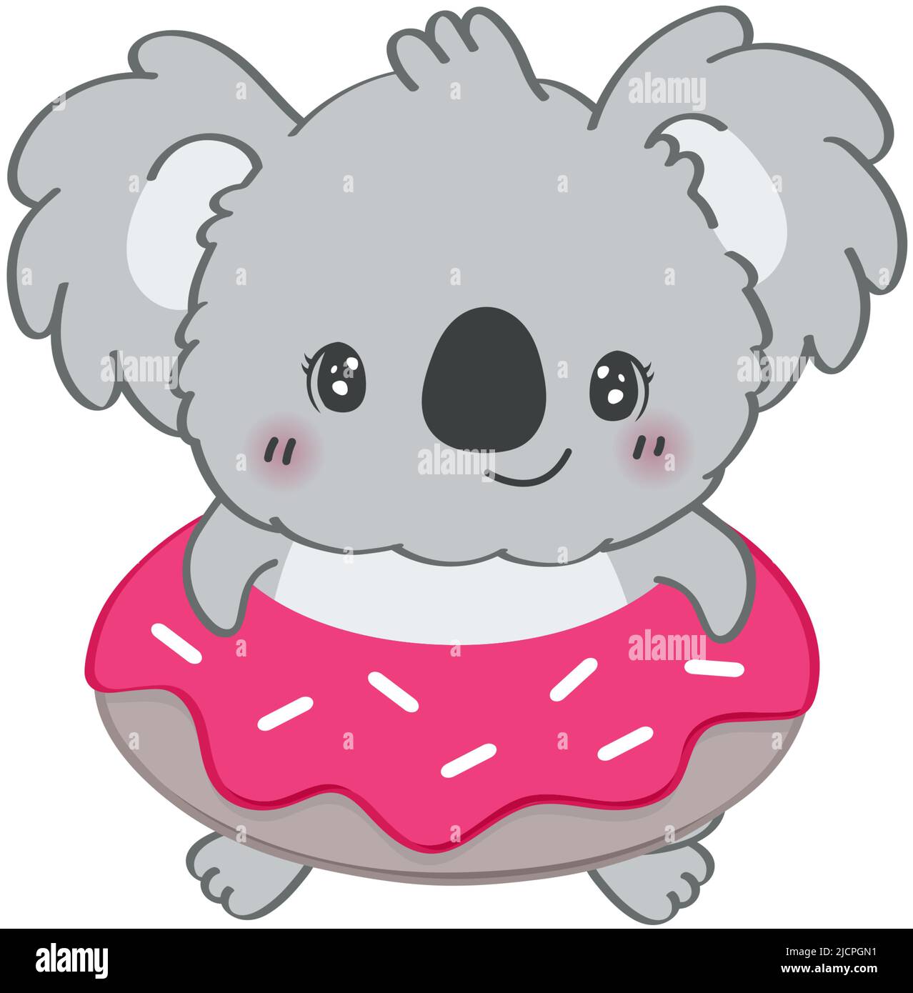 Cute Clipart Koala Bear Illustration in Cartoon Style. Cartoon Clip Art  Koala in a Lifeline. Vector Illustration of an Animal for Stickers, Baby  Stock Vector Image & Art - Alamy