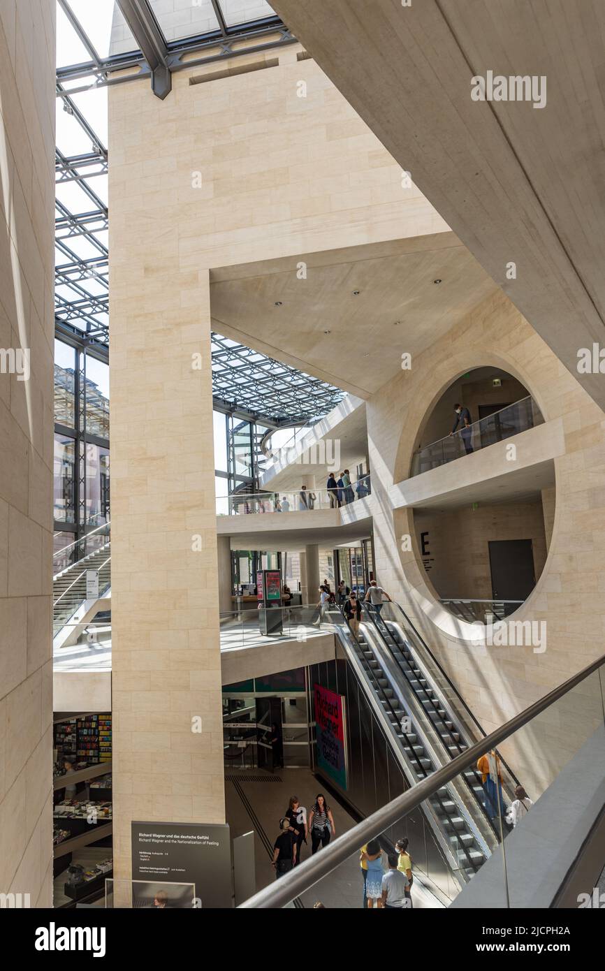 Interior of the modern extension to the German Historical Museum, designed by IM Pei, Berlin Stock Photo