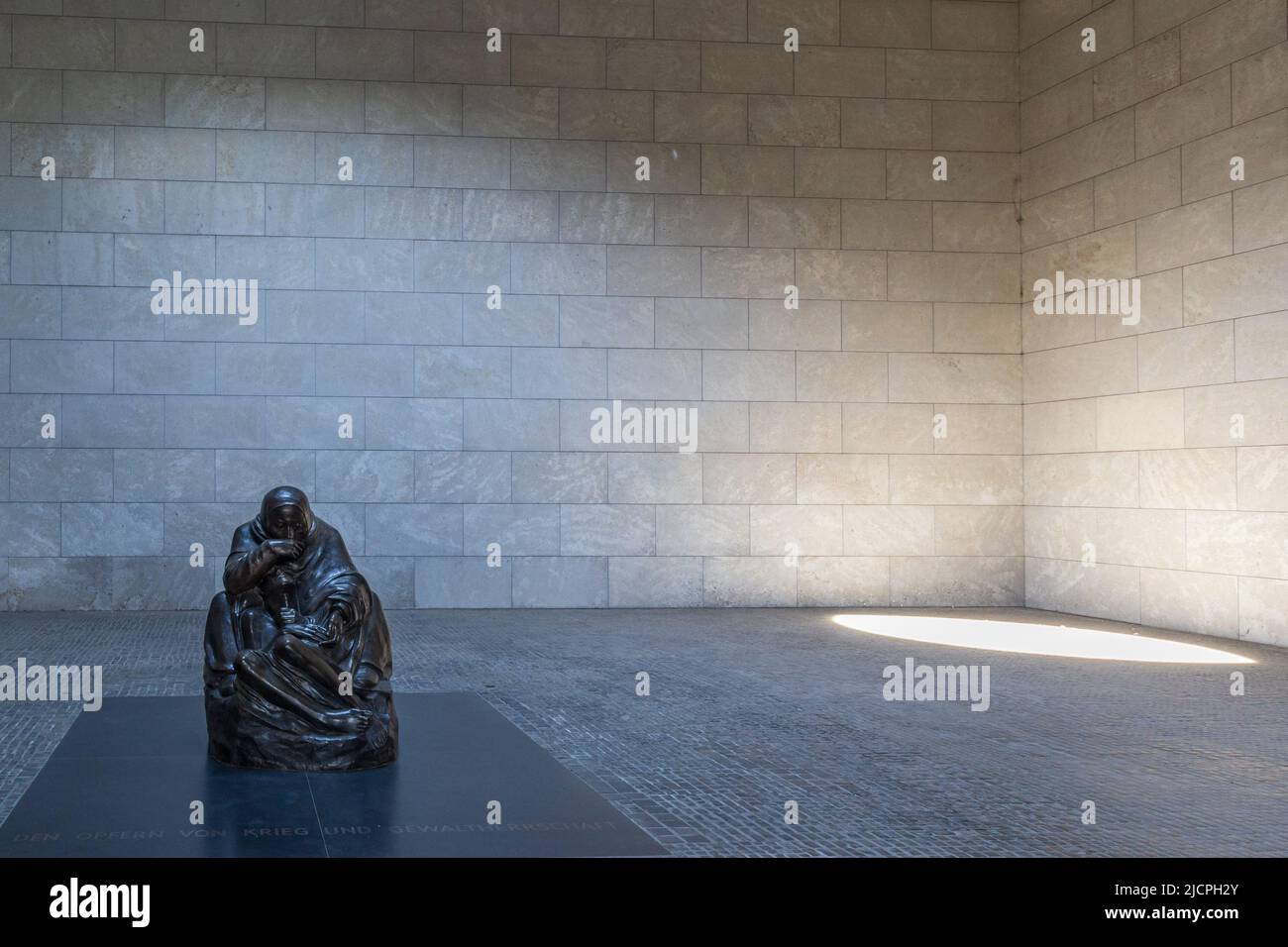 Käthe Kollwitz's sculpture of a mother & her dead son inside the Neue Wache / New Guard house, Berlin, Germany Stock Photo