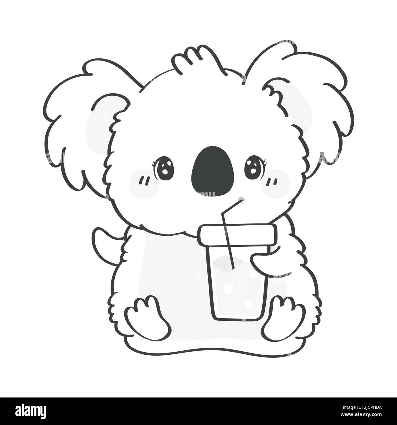 Cute Koala Clipart Isolated on White Background. Funny Clip Art Koala
