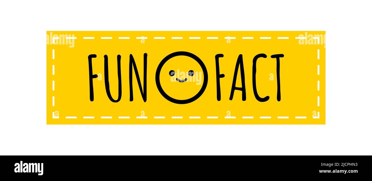 Fun facts with smiling face badge vector icon. Stock Vector