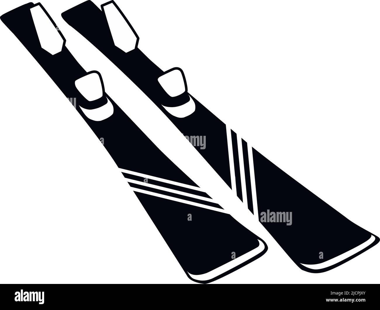 Alpine ski isolated on a white background illustration Stock Vector