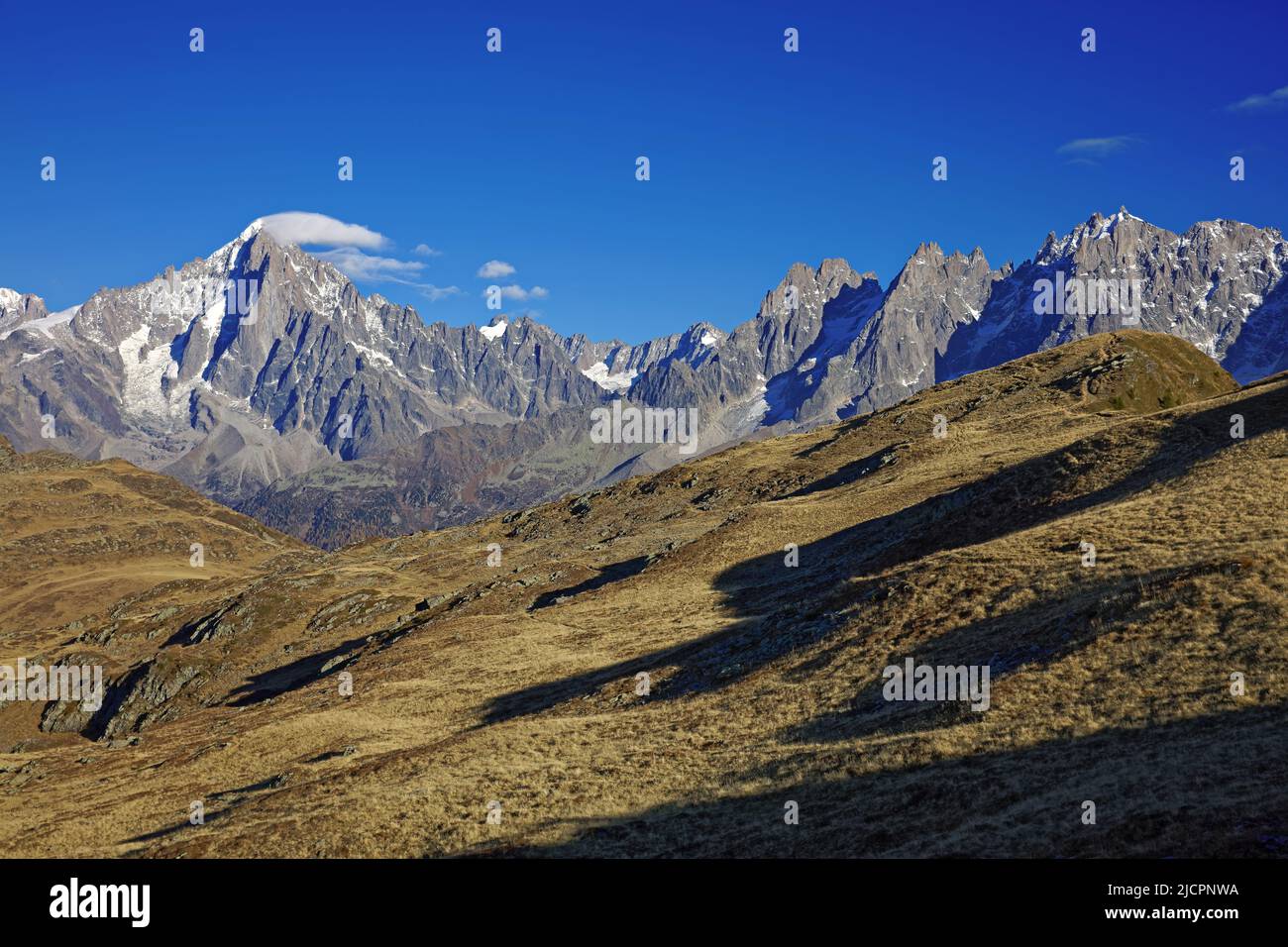 France, Haute-Savoie Massif du Mont Blanc, Aiguille Verte and Aiguilles Chamonix Stock Photo
