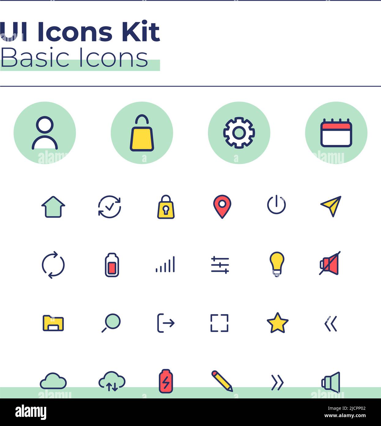 Basic UI icons kit Stock Vector Image & Art - Alamy
