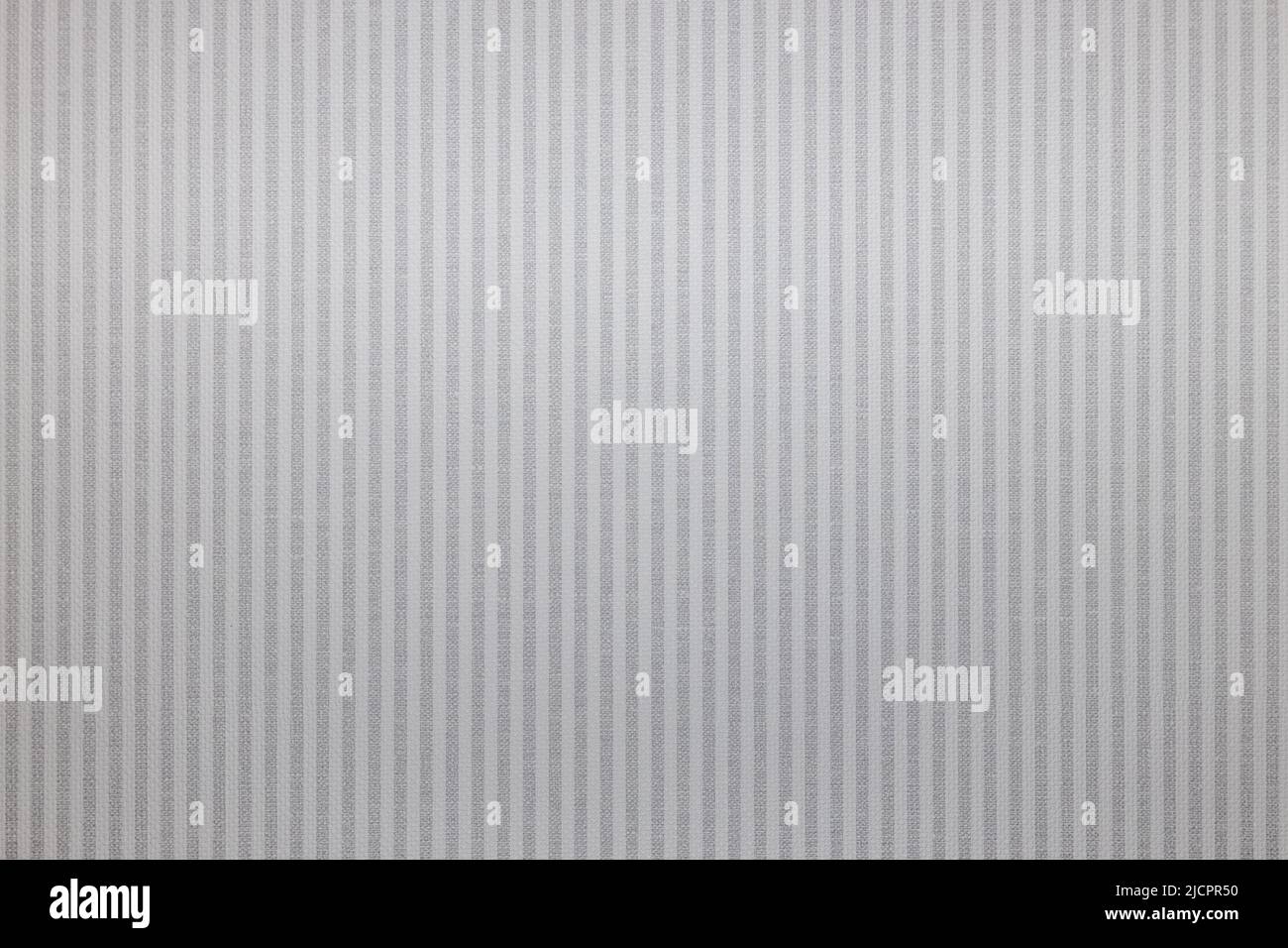 Grey fabric wallpaper background texture with a repeat striped pattern Stock Photo
