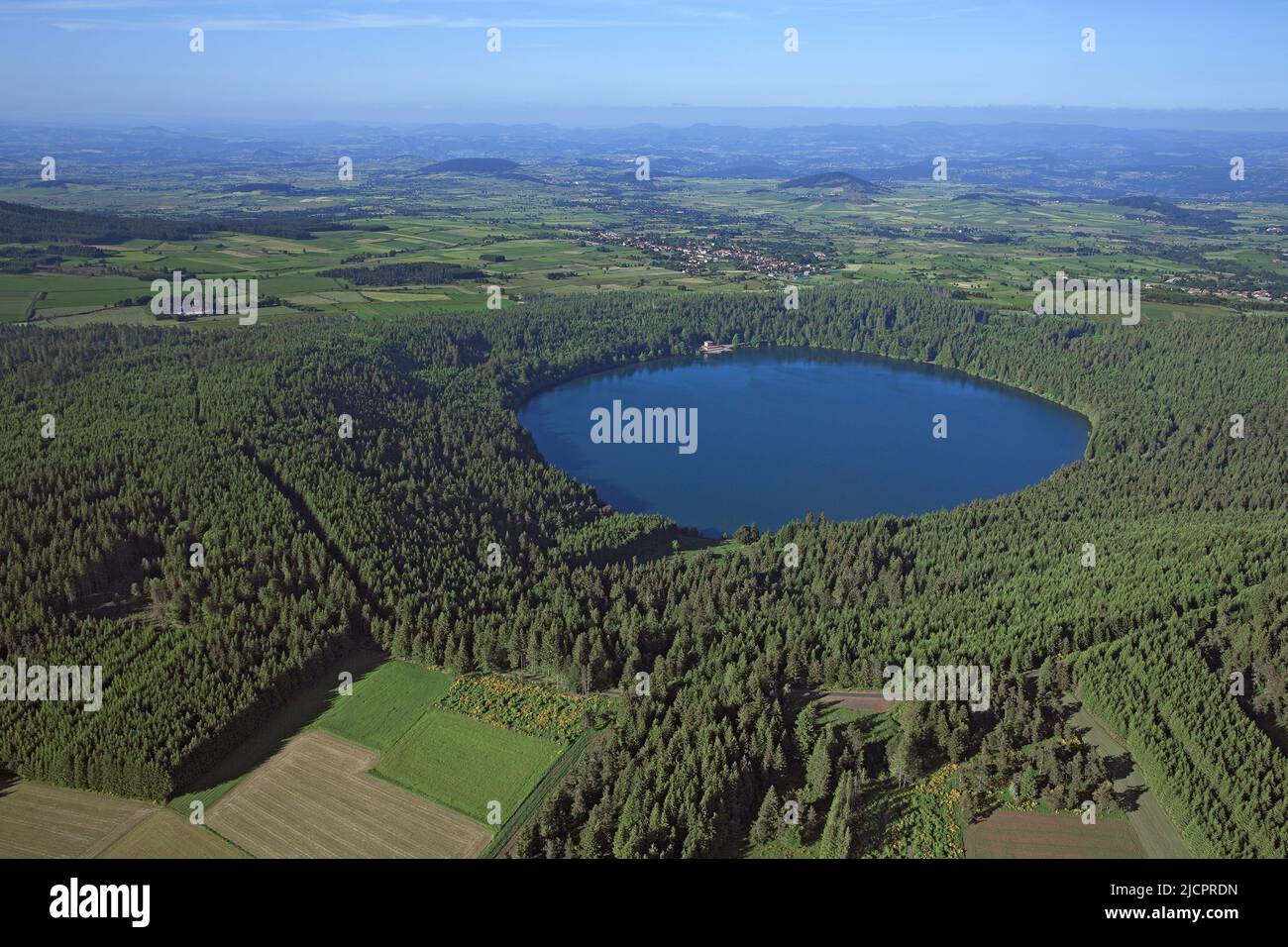 France, HauteLoire, lac du Bouchet, circular lake of volcanic origin