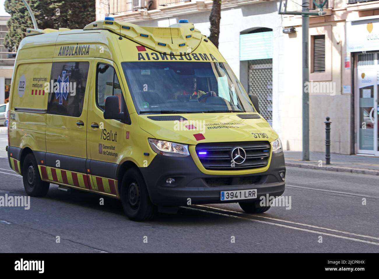 Emergency ambulance, Tarragona, Spain Stock Photo