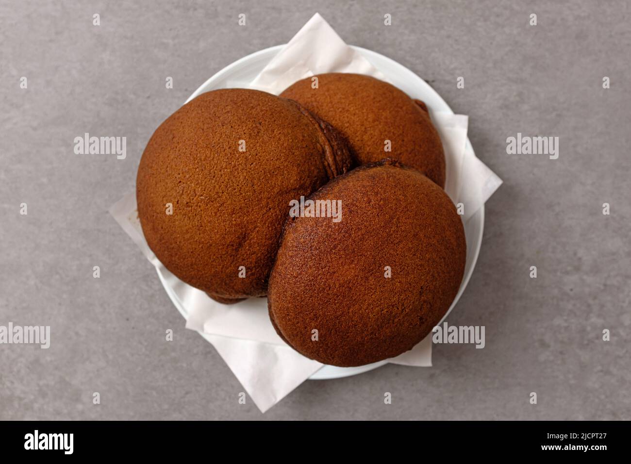 bread with coffee. bread with cream. Coffee flavored bread Stock Photo