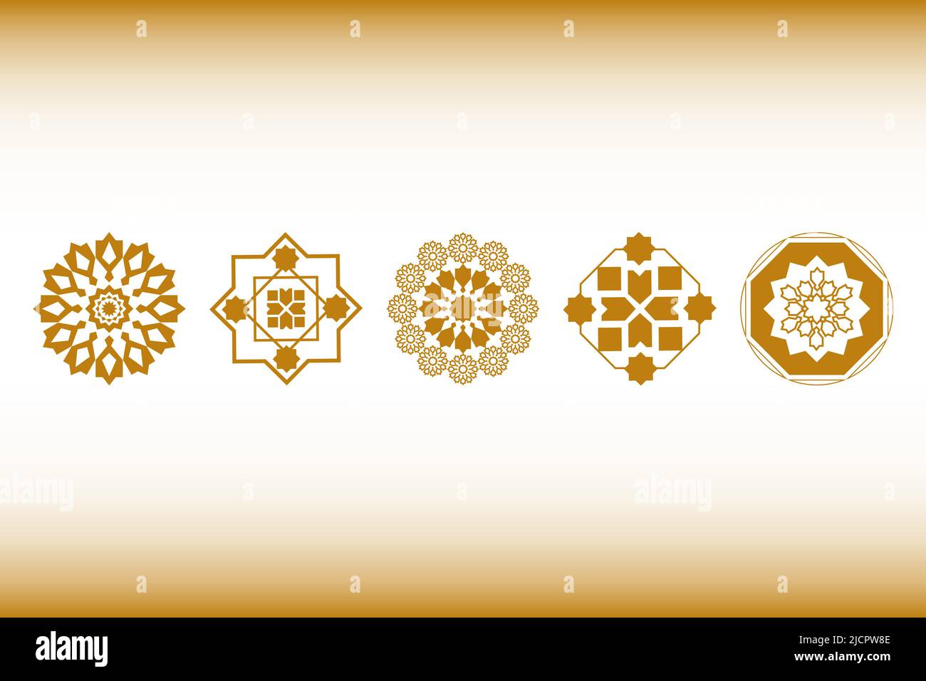 Arabic pattern abstract icon set. Rounded symbol set, vector ...