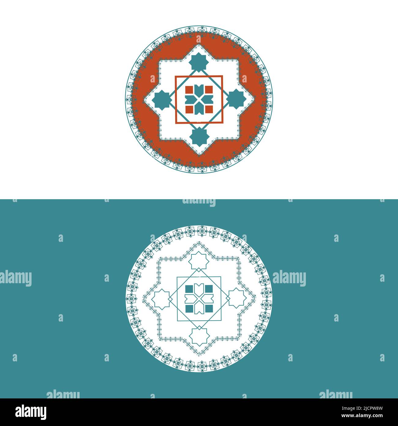 Arabic pattern abstract icon set. Rounded symbol set, vector ...