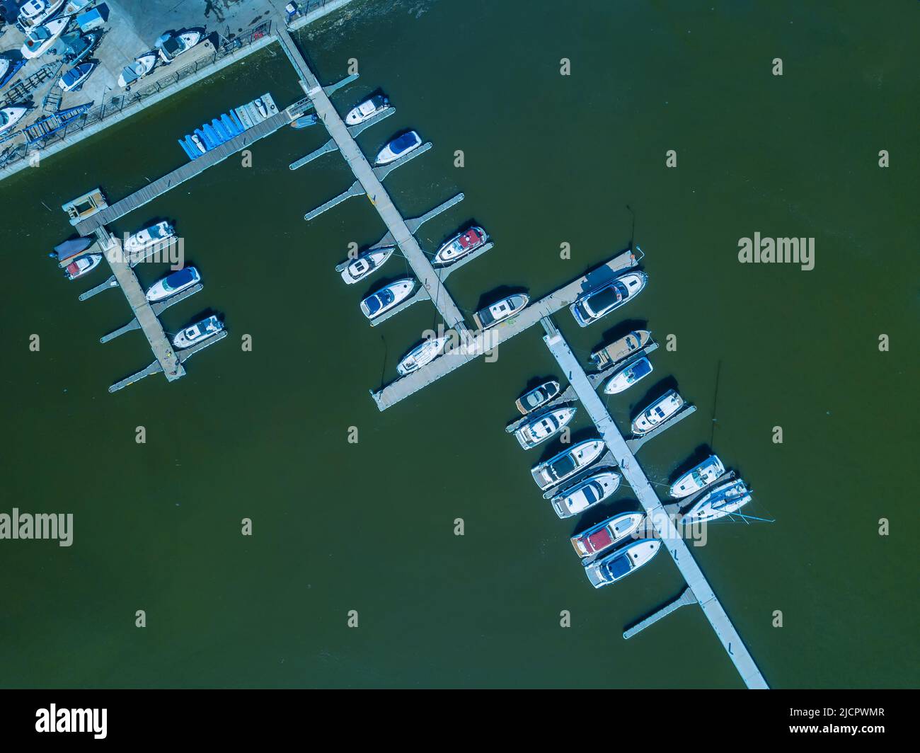Boat and yacht parking. A marina lot. Yacht and sailboat is moored at