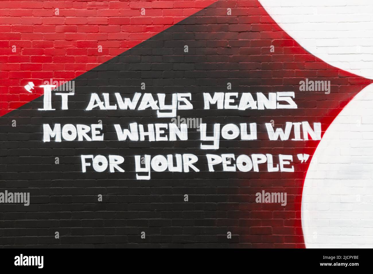 Steven Gerrard inspirational quote painted on wall, Liverpool FC street