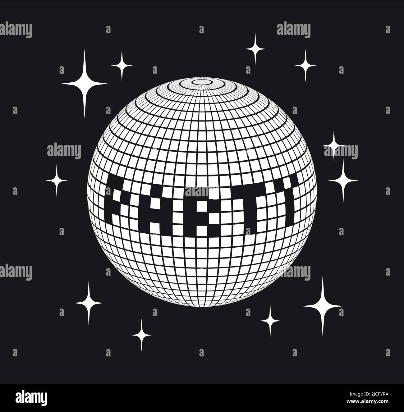 Party invitation poster with disco ball in spot lights vector illustration  Stock Vector Image & Art - Alamy