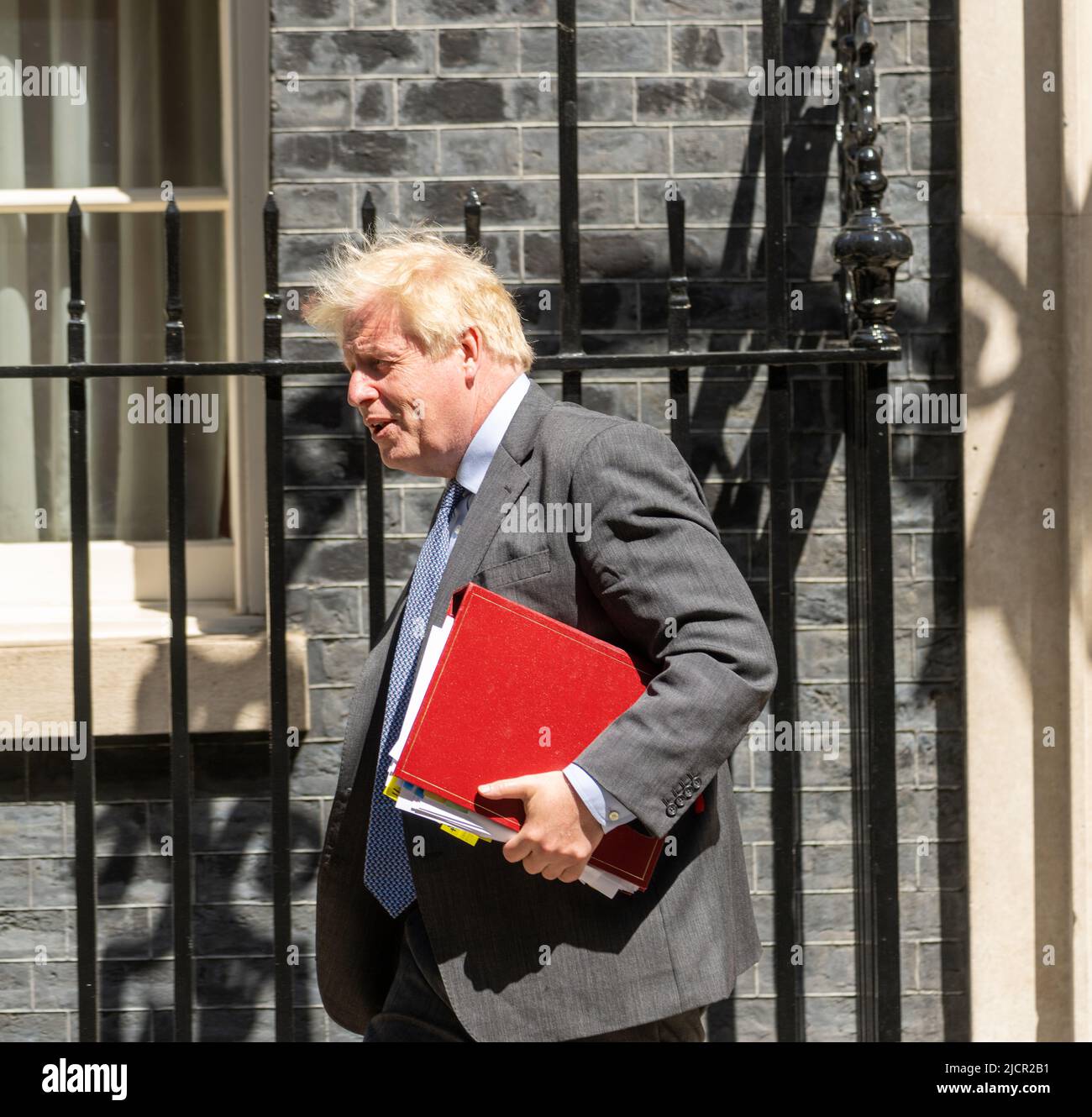 London, UK. 15th June, 2022. Boris Johnson, MP, Prime Minister, leaves 10 Downing Street for Prime Ministers Questions Credit: Ian Davidson/Alamy Live News Stock Photo