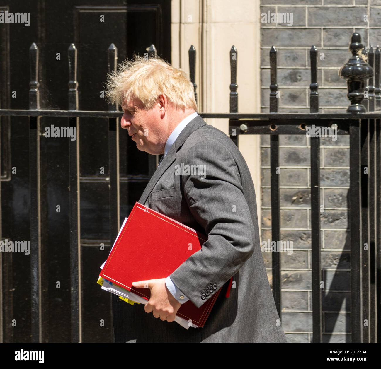 London, UK. 15th June, 2022. Boris Johnson, MP, Prime Minister, leaves 10 Downing Street for Prime Ministers Questions Credit: Ian Davidson/Alamy Live News Stock Photo