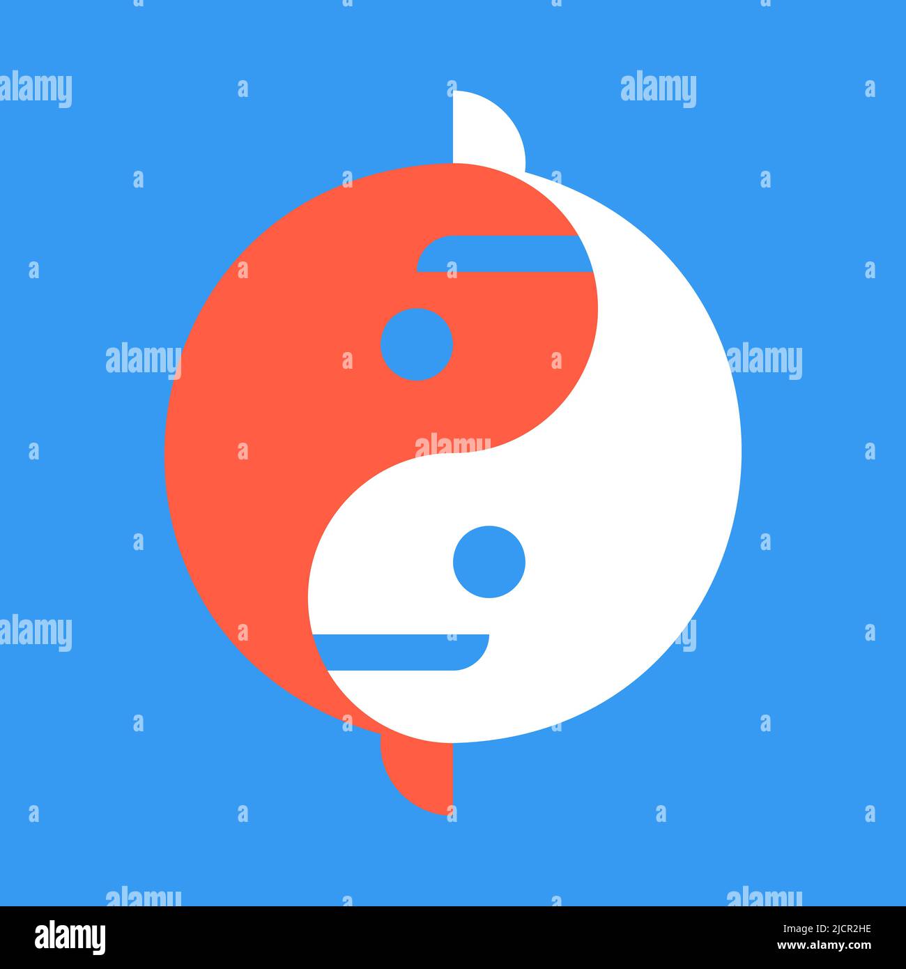 Yin yang fish logo Stock Vector