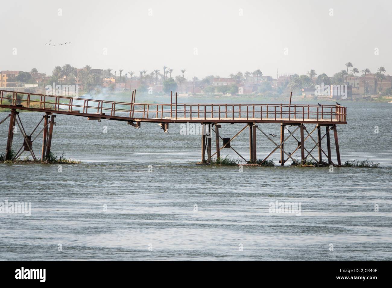 Partly collapsed jetty on the River Nile, Egypt Stock Photo - Alamy