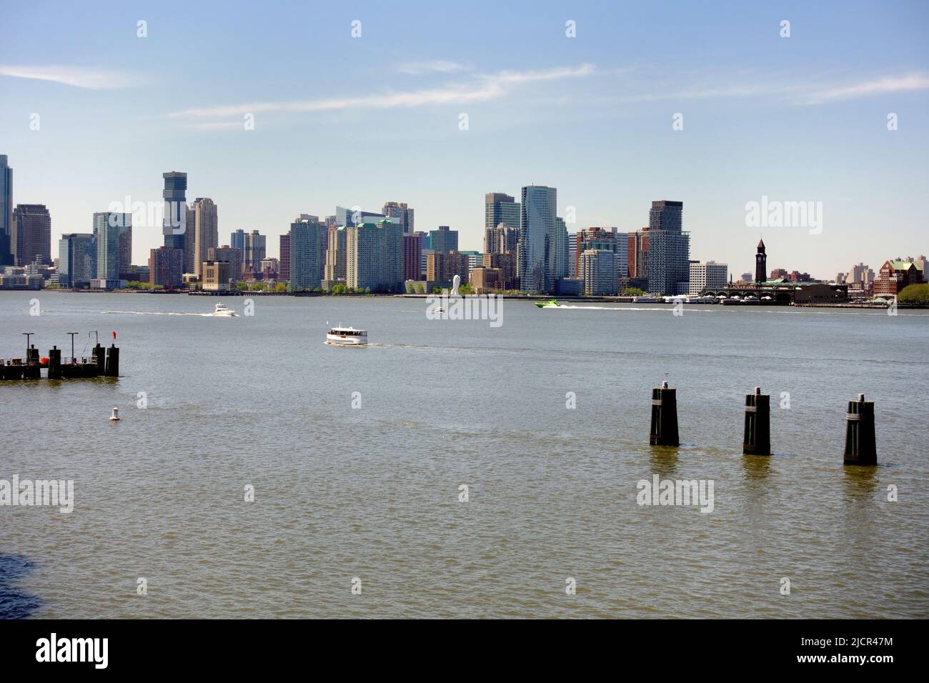 New York skyline across the Hudson River Stock Photo