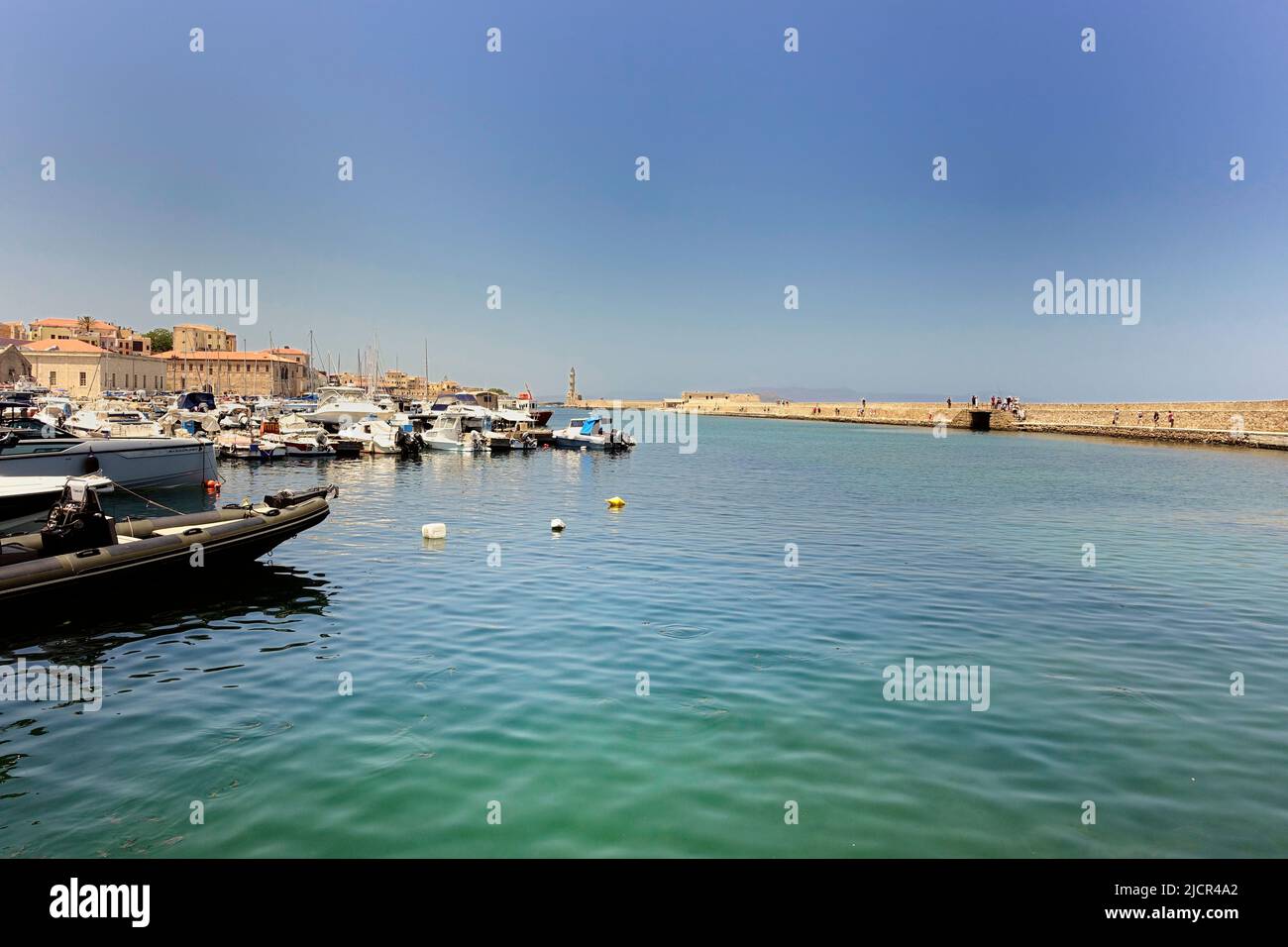 Old Venetian port of Chania Stock Photo