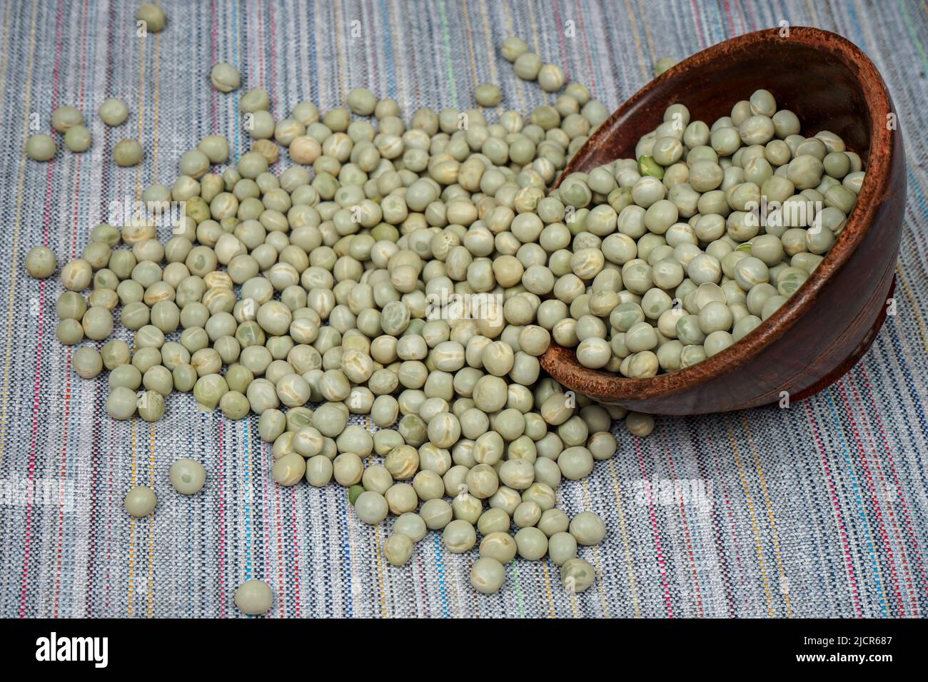 Uncooked dried green peas, also known as vatane in Marathi. in a