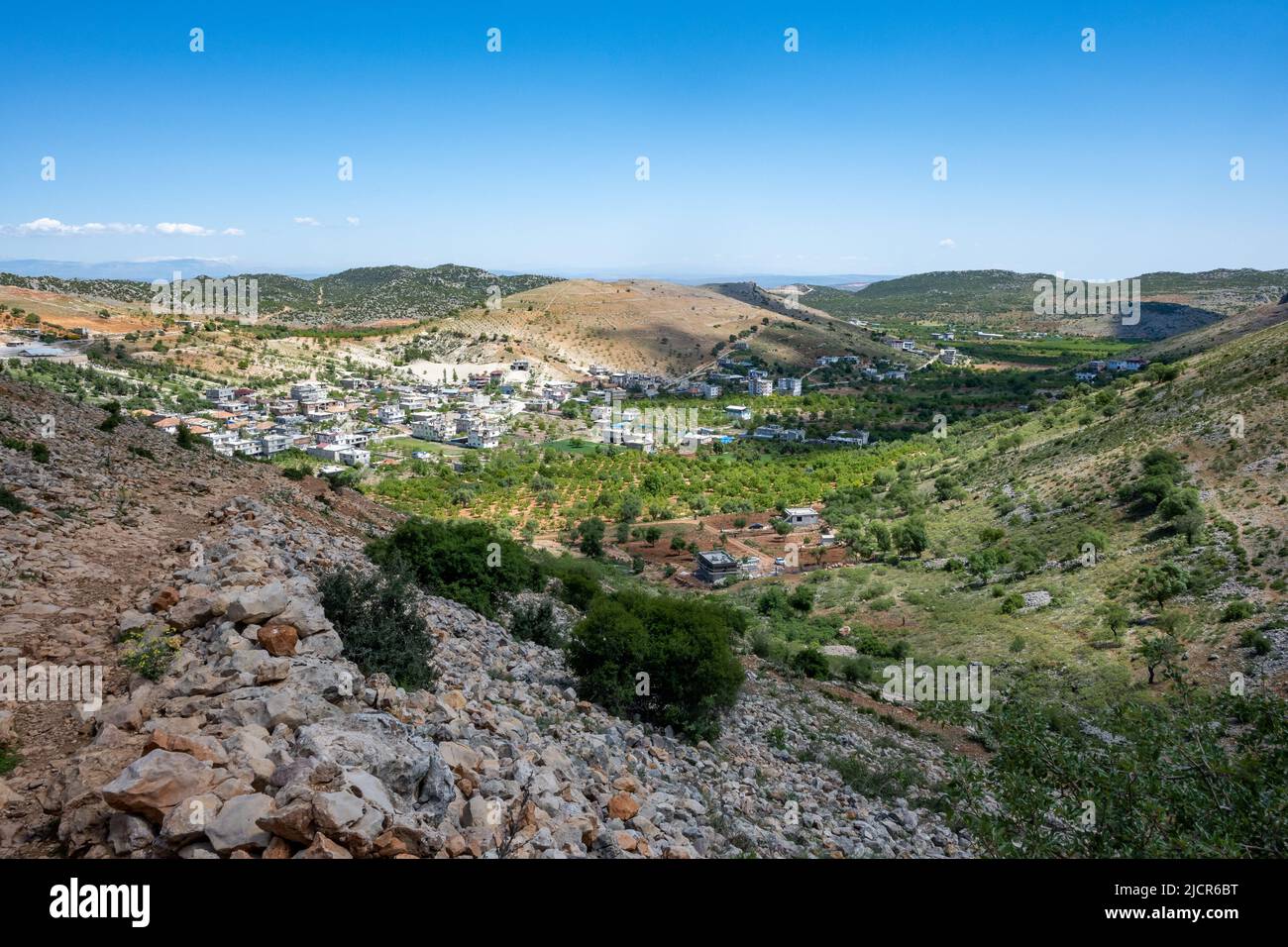 Village on hills hi-res stock photography and images - Alamy