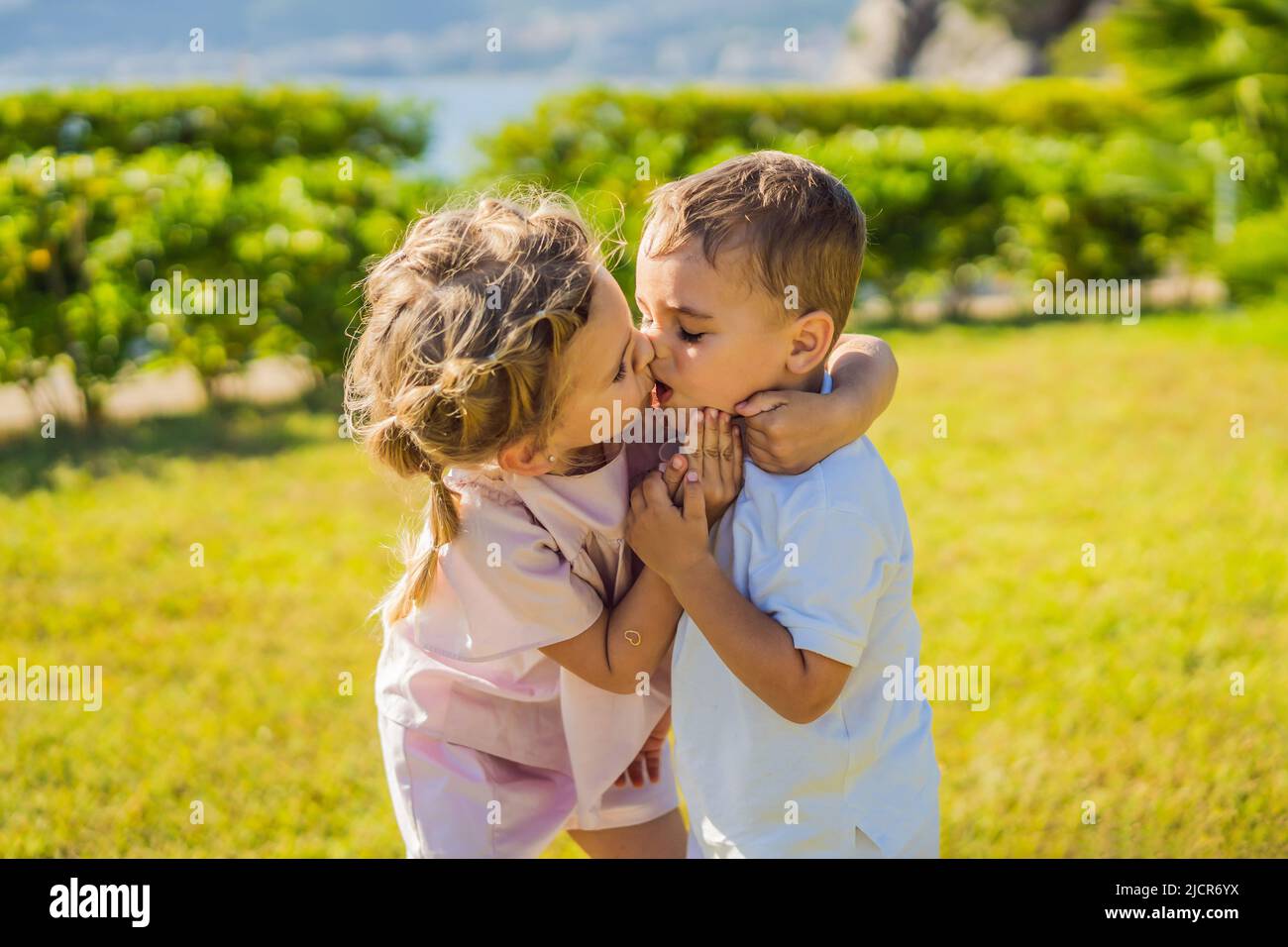 Kids Doing Kiss Kissing Kids Gif NXULY