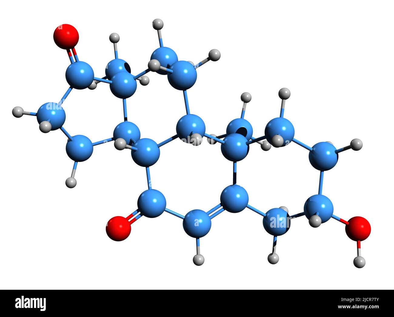 3D image of 7-Keto-DHEA skeletal formula - molecular chemical structure of 7-oxoprasterone isolated on white background Stock Photo