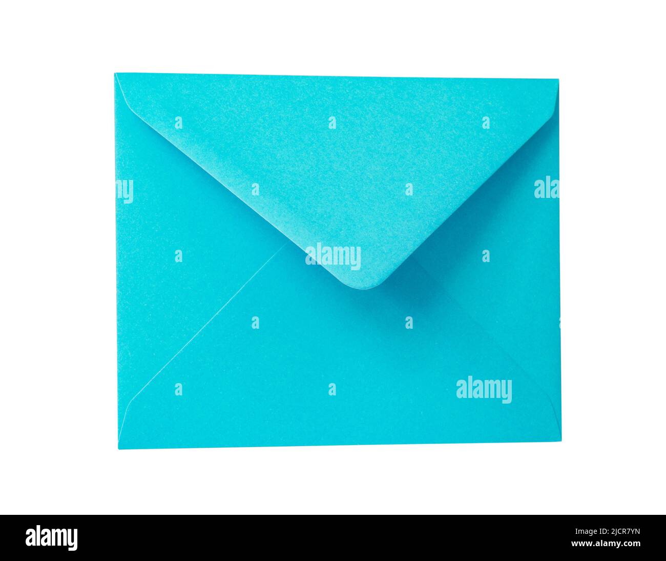 Blue paper envelope postcard isolated on the white background Stock