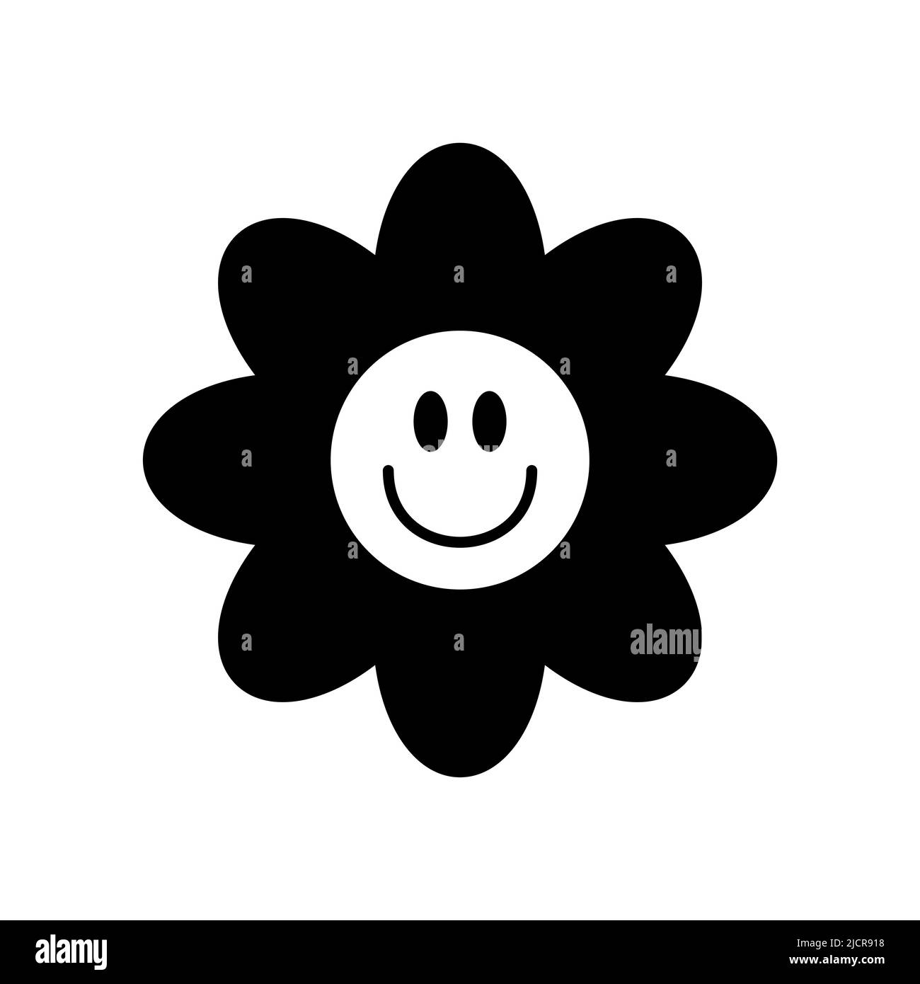 Cartoon flower hippie Black and White Stock Photos & Images - Alamy