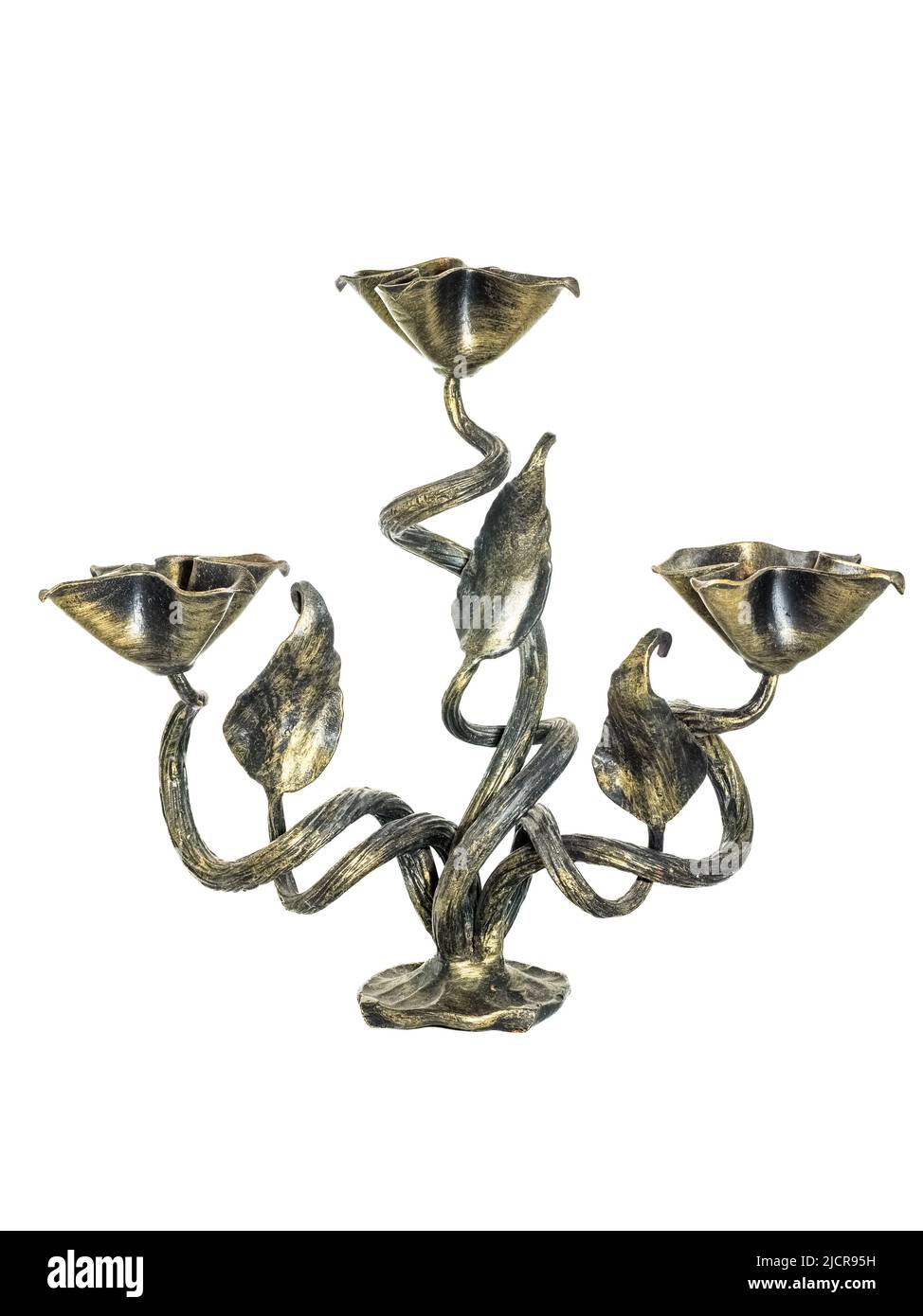 Vintage brass table candlestick isolated on white Stock Photo Alamy