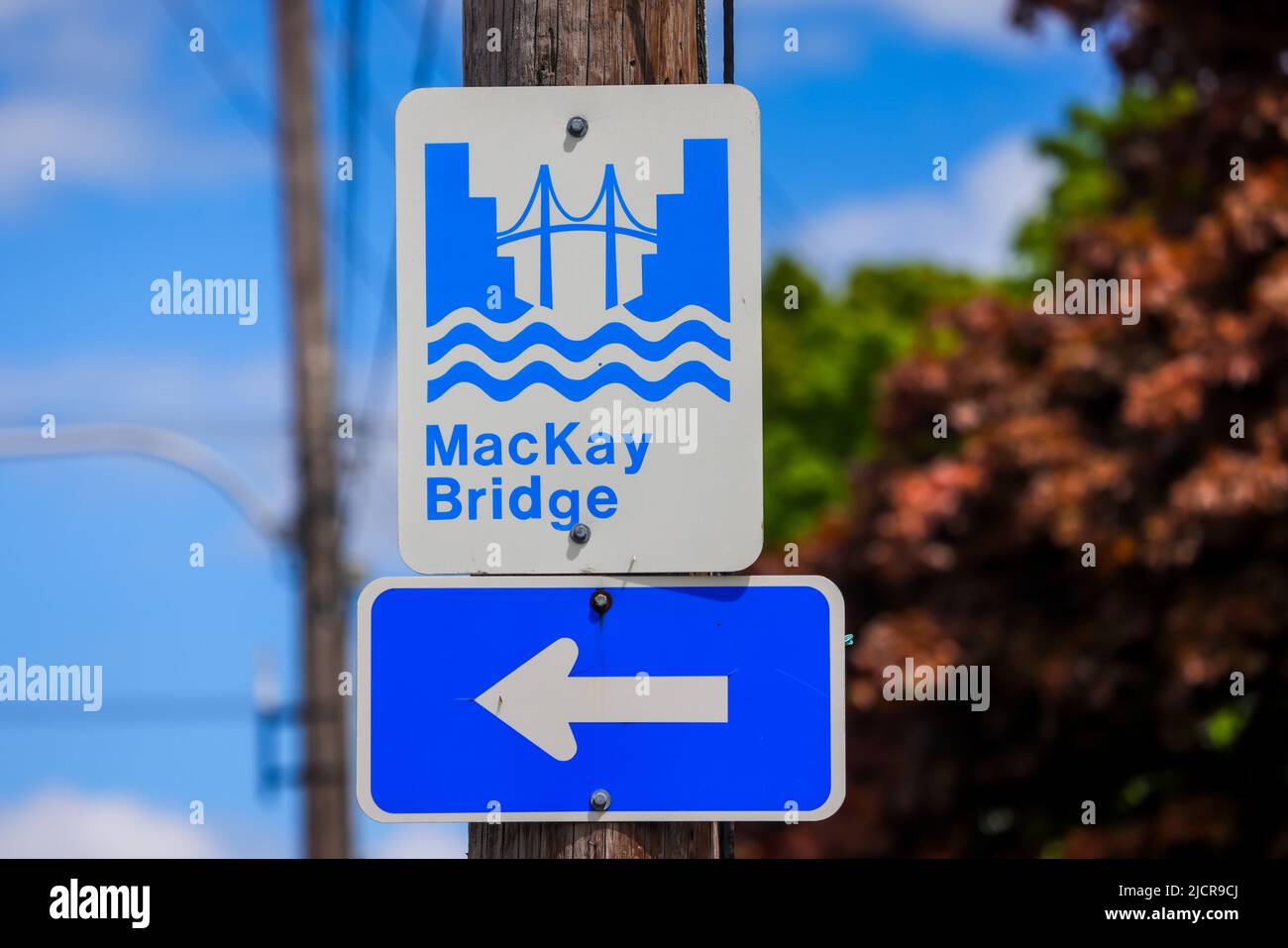 Road Signs, Directions to MacKay bridge, Halifax, Nova Scotia. MacKay