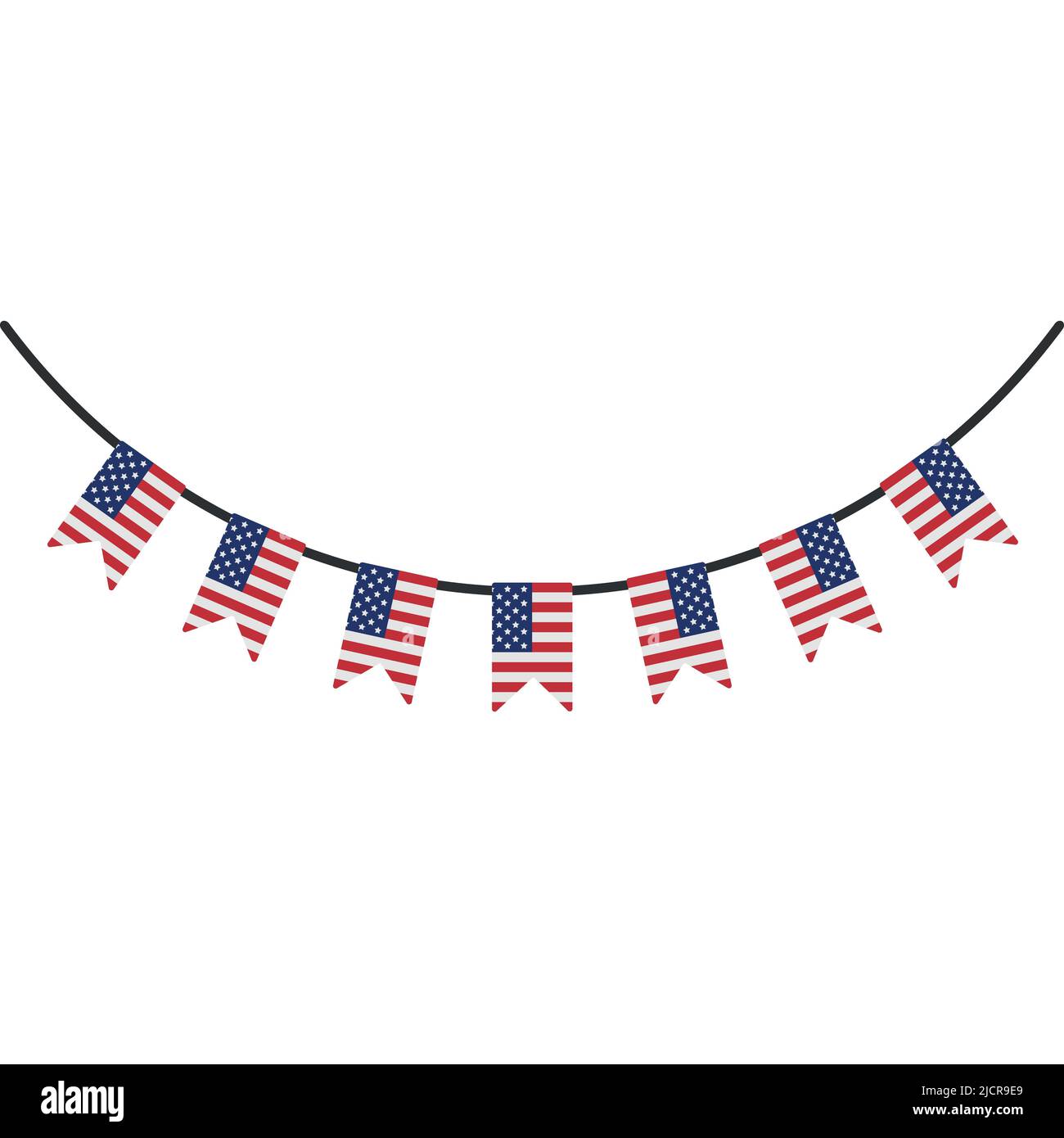 Vector flat American USA flag garland Stock Vector Image & Art - Alamy